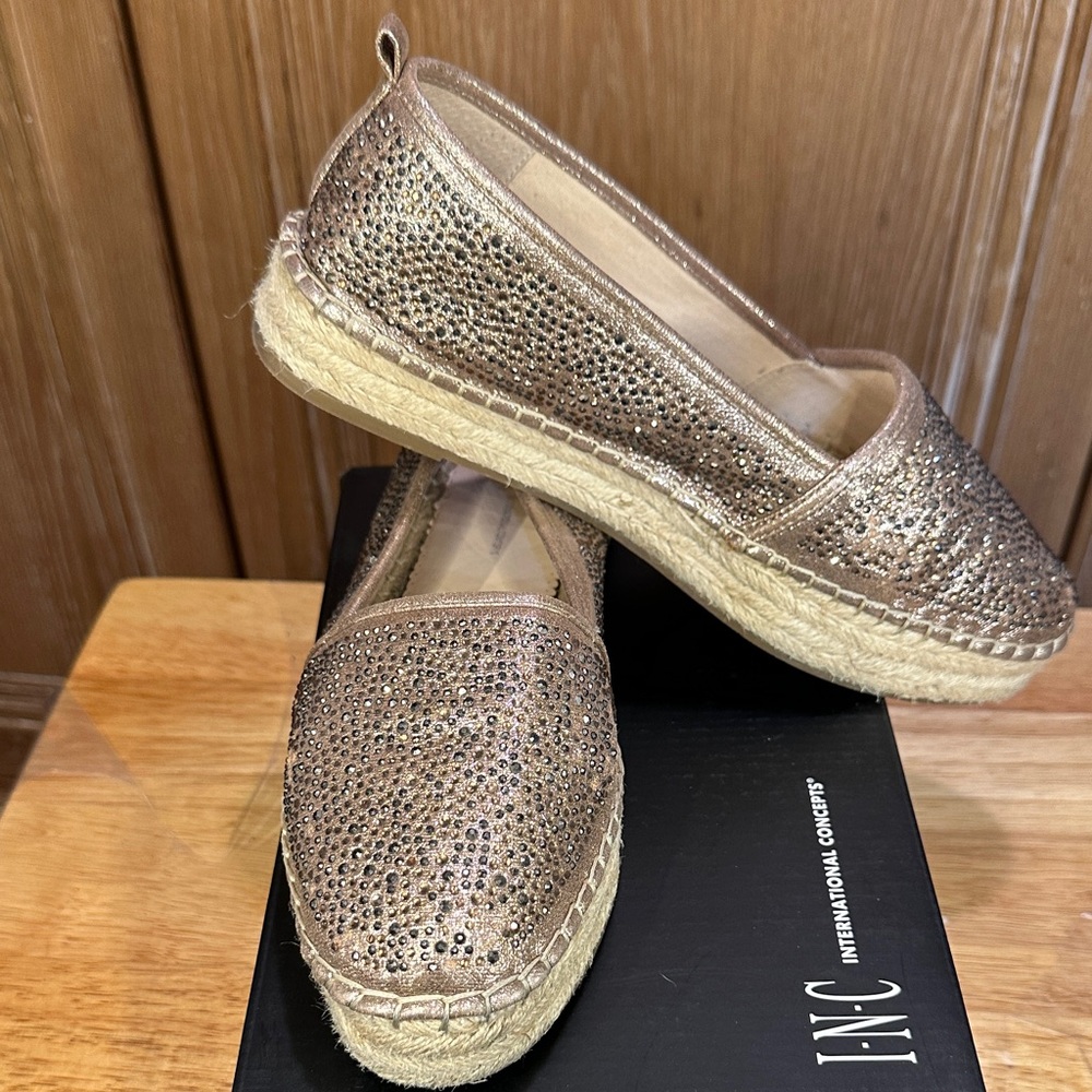 INC International Concepts Women's Glittering Bronze Espadrilles